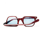 Laudo Collection Marconi Unisex Sunglasses // Crystal Ruby + Light Blue Gradient
