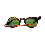 Laudo Collection Volta Unisex Sunglasses // Dark Havana + Green