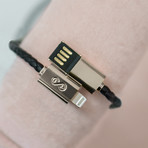 Single Loop Charging Bracelet // Black + Silver // iPhone