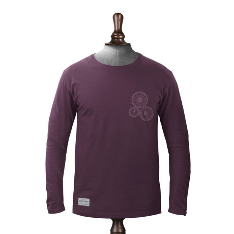 Cogs Long Sleeve T-shirt // Burgundy (XS)