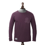 Cogs Long Sleeve T-shirt // Burgundy (XL)