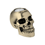Brass Alloy Skull Candle Holder
