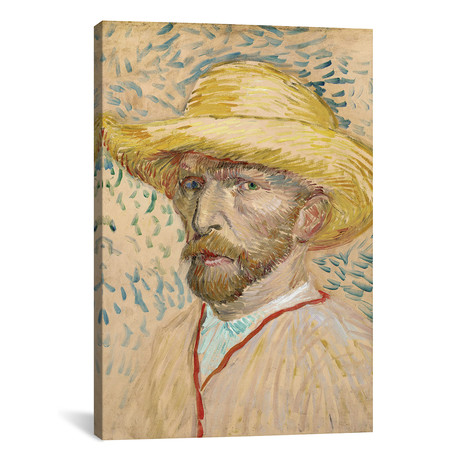 Self Portrait With Straw Hat // Vincent van Gogh // 1887 (18"W x 26"H x 0.75"D)