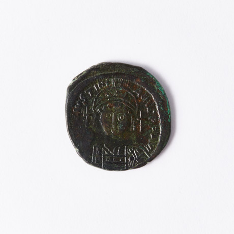 Large Byzantine Bronze Coin // Justinian I