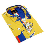 Cristopher Print Button-Up Shirt // Yellow (XL)
