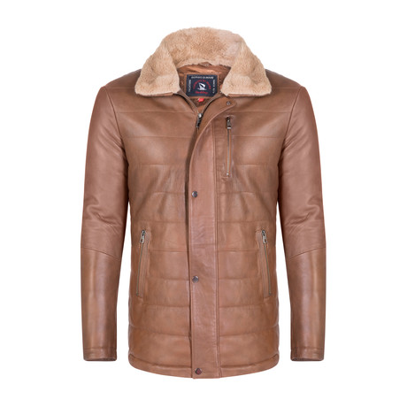 Clay Leather Jacket // Chestnut (XL)