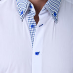 Marc Button Up Shirt // White + Blue (Small)