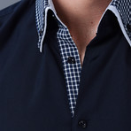 Marc Button-Up Shirt // Dark Blue + Blue (2XL)