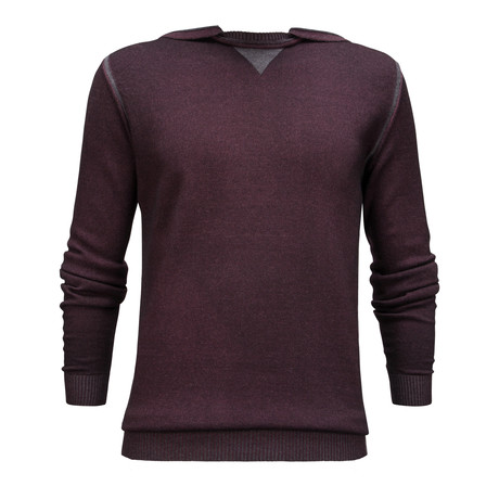 Long-Sleeve Hooded Sweater // Eggplant (S)