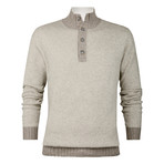 Long-Sleeve Mock Neck Sweater // Stone (XL)