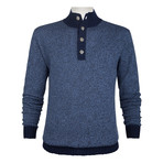 Long-Sleeve Mock Neck Sweater // Night Blue (XL)