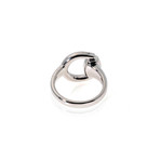 Gucci Horsebit 18k White Gold Ring // Ring Size: 6.75