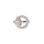 Gucci Horsebit 18k White Gold Statement Ring // Ring Size: 6.25