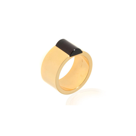 Gucci 18k Yellow Gold Red Quartz Band Ring // Ring Size: 5.75