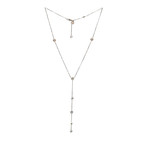 Gucci 18k White Gold Diamond Lariat Necklace