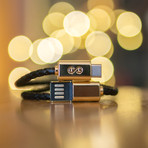 Double Loop Charging Bracelet // Black + Gold // USB-C (14.9"L)