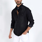 Denim Button-Up Shirt // Black (L)