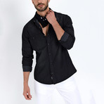 Denim Button-Up Shirt // Black (L)