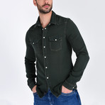 Denim Button-Up Shirt // Khaki (M)