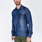 Denim Button-Up Shirt II // Dark Blue (S)