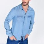 Denim Button-Up Shirt // Blue (L)