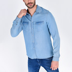 Denim Button-Up Shirt // Blue (S)