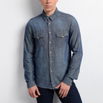 Denim Button-Up Shirt I // Dark Blue (2XL)
