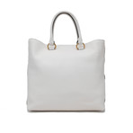 Prada // Vitello Phenix Leather Large Tote Handbag // White