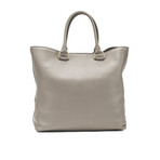 Prada // Vitello Phenix Leather Large Tote Handbag // Gray
