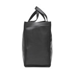Balenciaga // Calfskin Leather Kitten Market Shopper Tote Handbag // Black