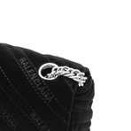 Balenciaga // Quilted Velvet Bb Crossbody Wallet On Chain Bag // Black