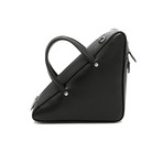 Balenciaga // Calfskin Leather Triangle Duffle Shoulder Handbag // Black