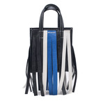 Balenciaga // Lambskin Leather XXS Bazar Fringe Shopper Handbag // Black