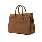 Saint Laurent // Grained Leather Sac De Jour Medium Tote Handbag // Brown