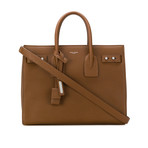 Saint Laurent // Grained Leather Sac De Jour Medium Tote Handbag // Brown
