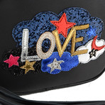 Saint Laurent // Leather 'Love' Mini Blogger Shoulder Handbag // Black