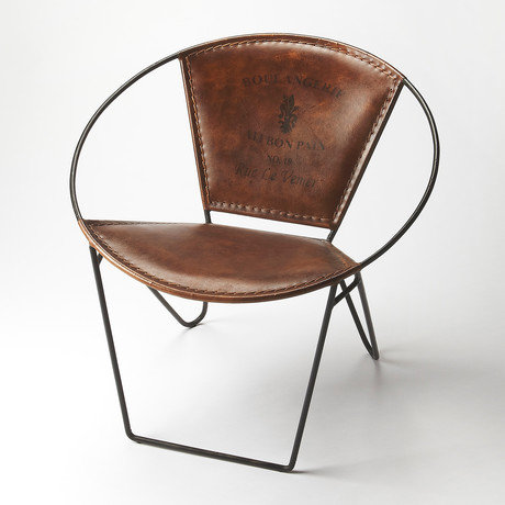 Maurice Iron & Leather Accent Chair