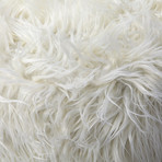 Khione White Faux Fur Ottoman
