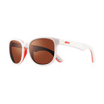 Kash Polarized Sunglasses (White + Coral Frame + Graphite Lens)