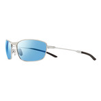 Unisex Thin Shot Polarized Sunglasses // Chrome + Blue Water