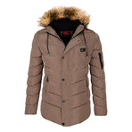Fur Hooded Winter Coat // Mink (M)