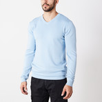Slim V-Neck Sweater // Powder Blue (M)