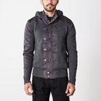 Hooded Sweater + Metal Toggles // Charcoal (M)