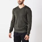 Slim V-Neck Sweater // Olive (2XL)