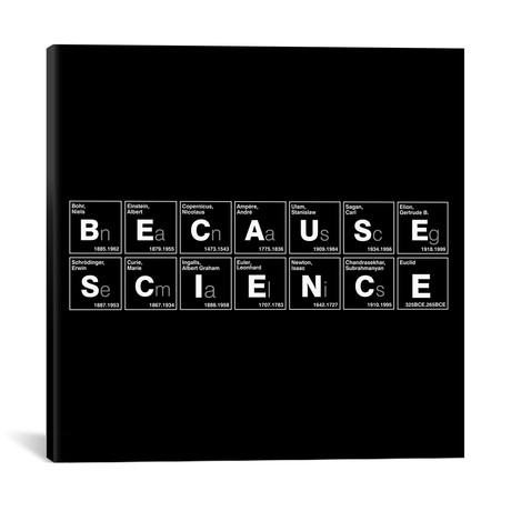 Because Science // Vincent Carrozza (18"W x 18"H x 0.75"D)