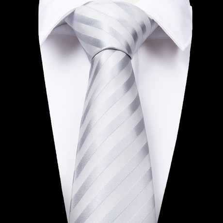 Caserta Silk Dress Tie // Silver