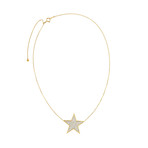 Estate 18k Yellow Gold Diamond Star Pendant Necklace