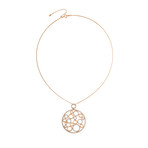 Estate 18k Rose Gold Diamond Pendant Necklace
