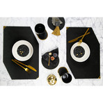 Rubber Placemat with Brass Corner (Royal)