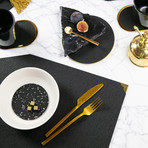 Rubber Placemat with Brass Corner (Royal)